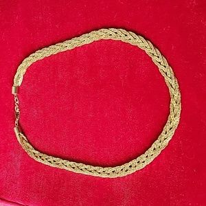EUC 5-strand Goldtone Braided Necklace
